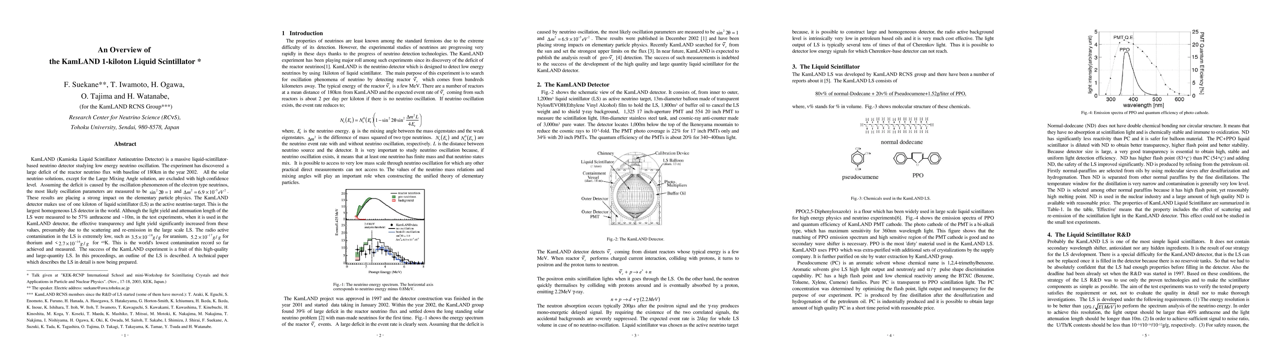 Thumbnail for An Overview of the KamLAND 1-kiloton Liquid Scintillator