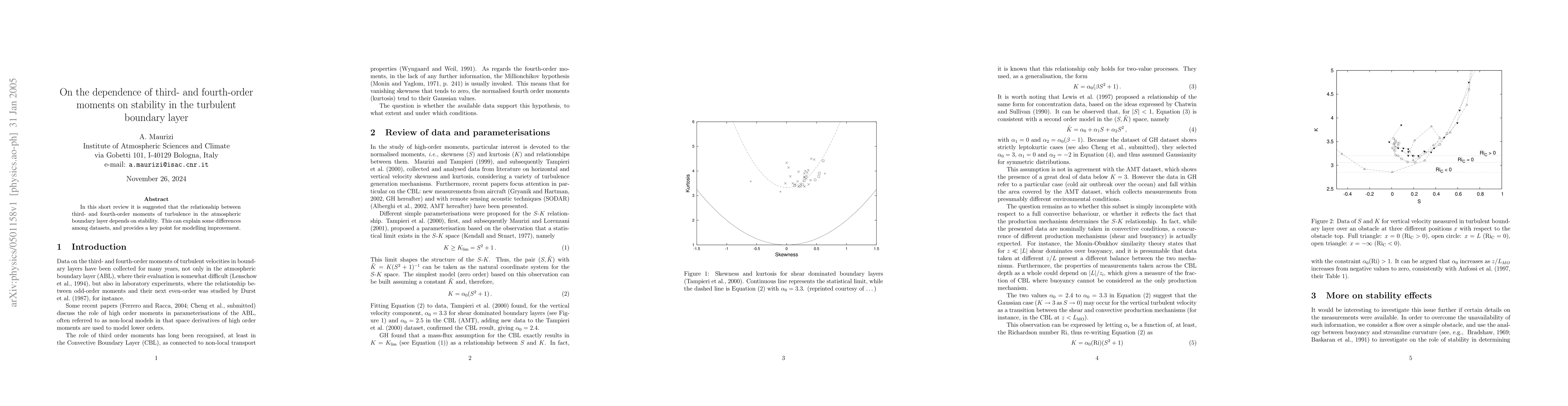 Thumbnail for On the dependence of third- and fourth-order moments on stability in the
  turbulent boundary layer