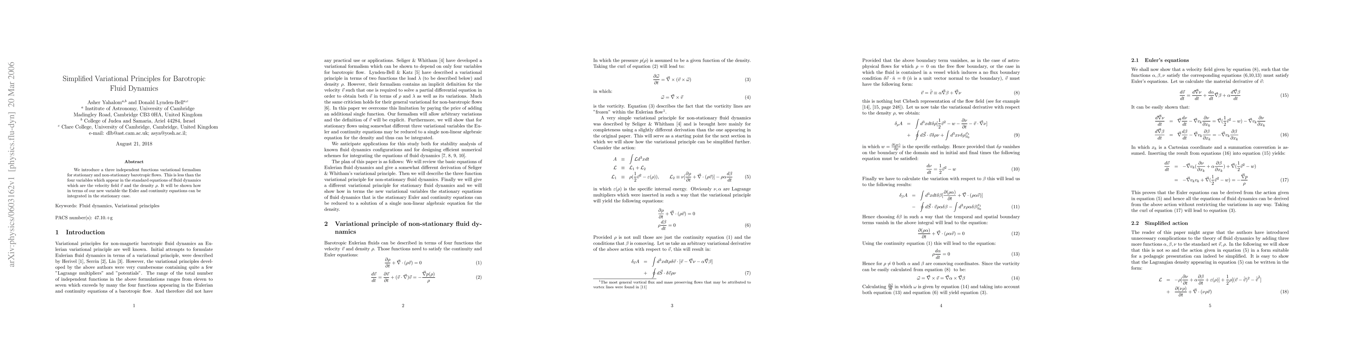 Thumbnail for Simplified Variational Principles for Barotropic Fluid Dynamics