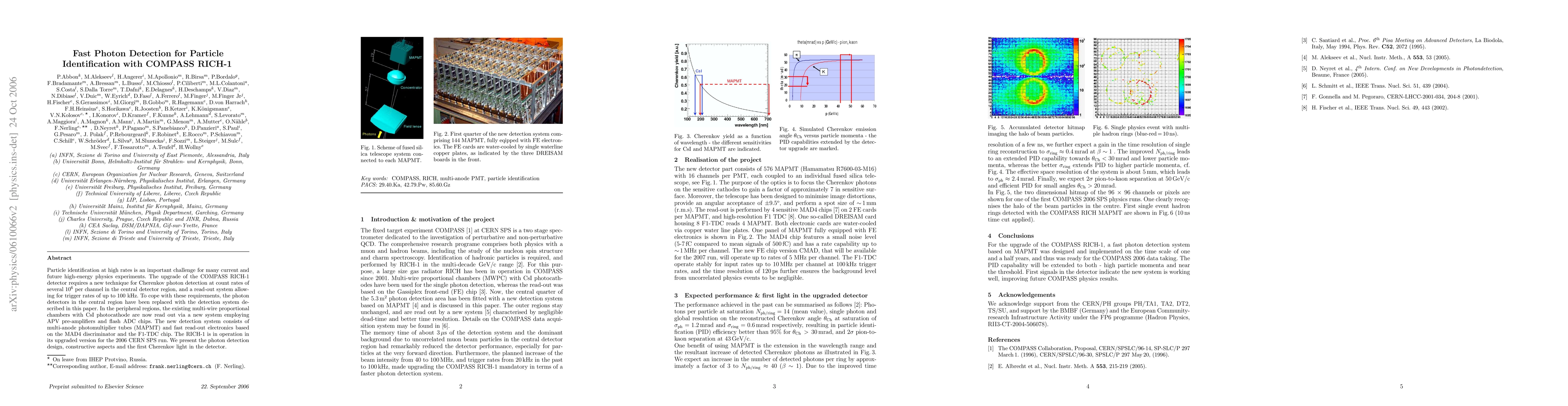 Thumbnail for Fast Photon Detection for Particle Identification with COMPASS RICH-1