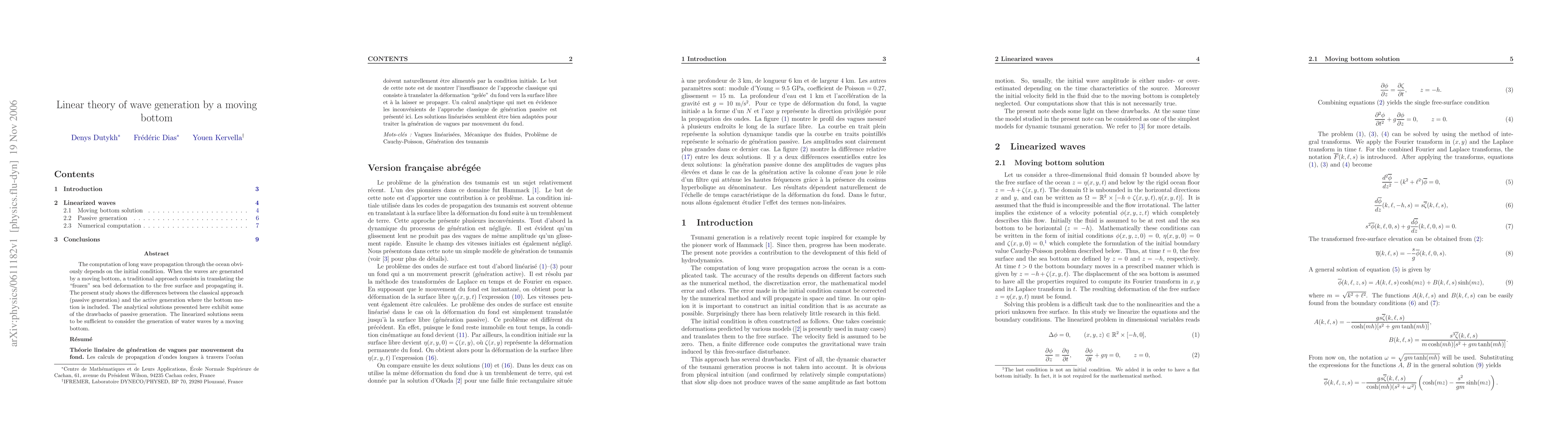 Thumbnail for Linear theory of wave generation by a moving bottom