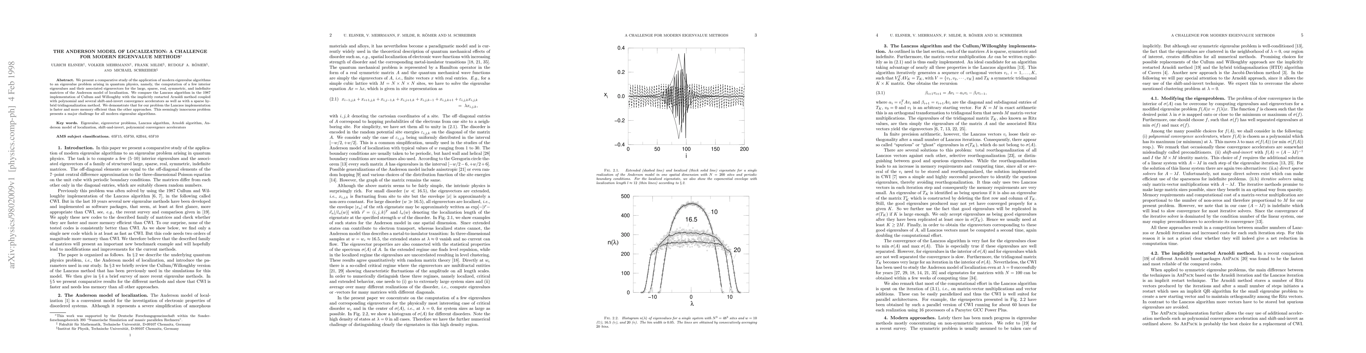 Thumbnail for The Anderson model of localization: a challenge for modern eigenvalue
  methods