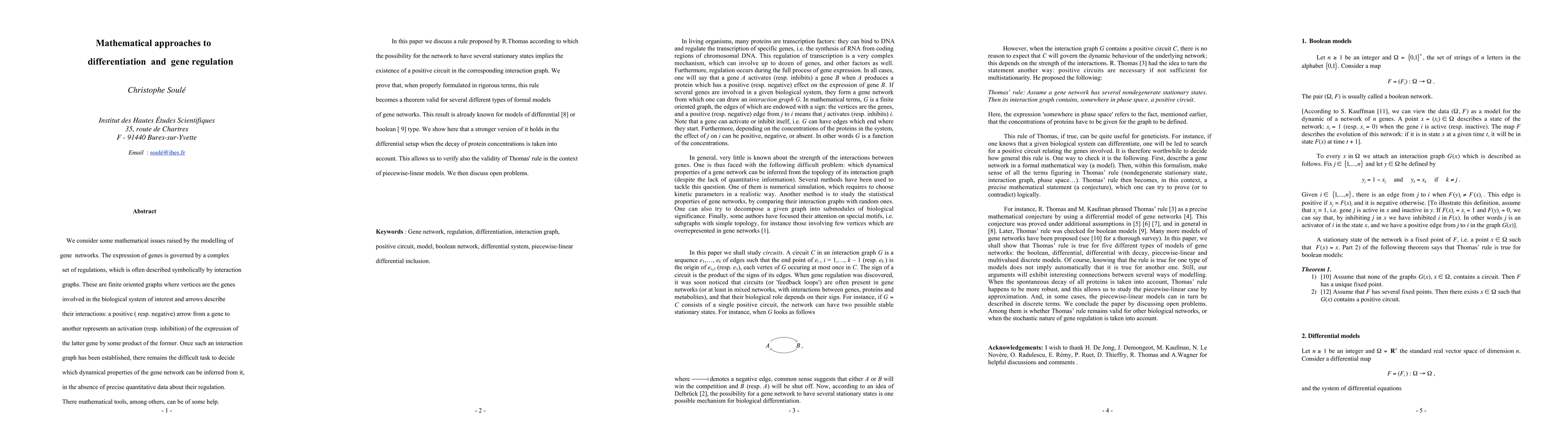 Thumbnail for Mathematical approaches to differentiation and gene regulation