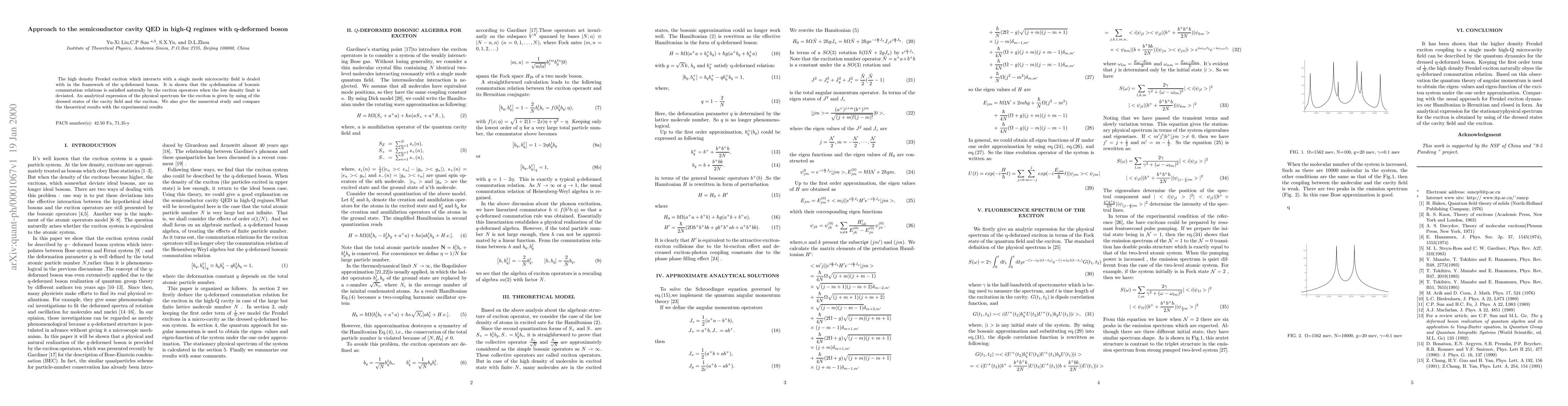 Thumbnail for Approach to the semiconductor cavity QED in high-Q regimes with
  q-deformed boson