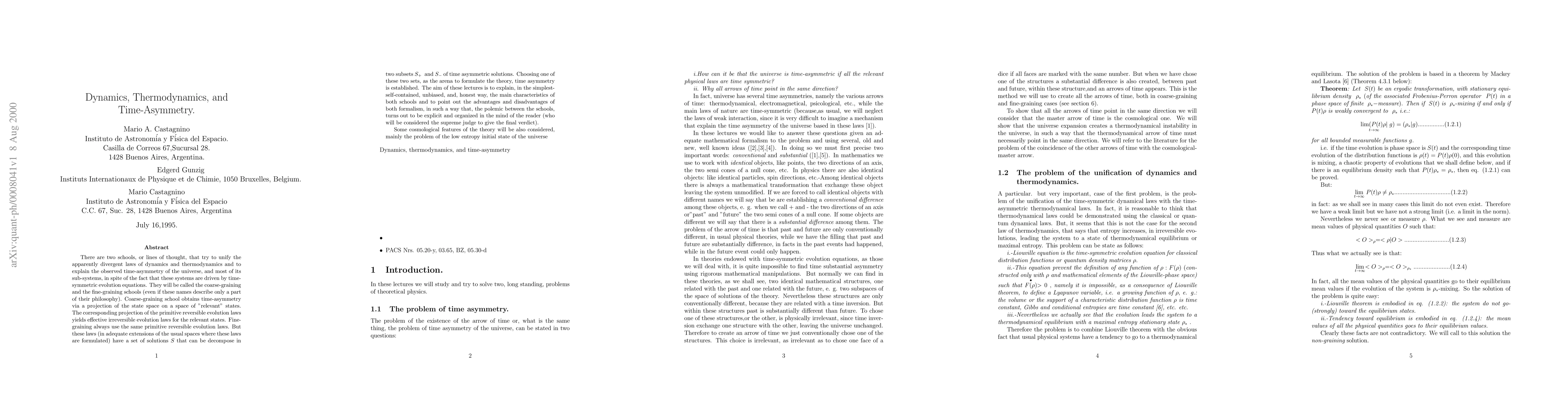 Thumbnail for Dynamics, Thermodynamics, and Time-Asymmetry