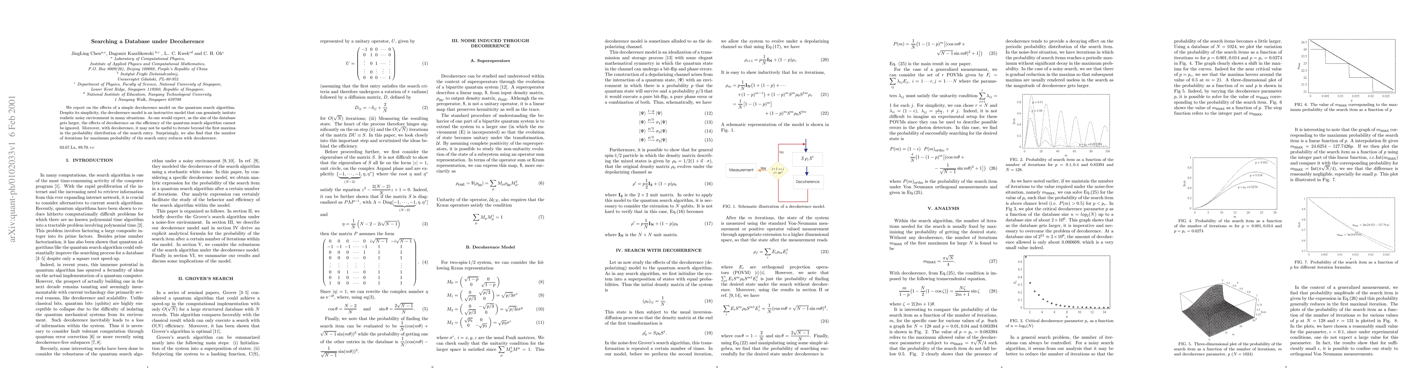 Thumbnail for Searching a Database under Decoherence