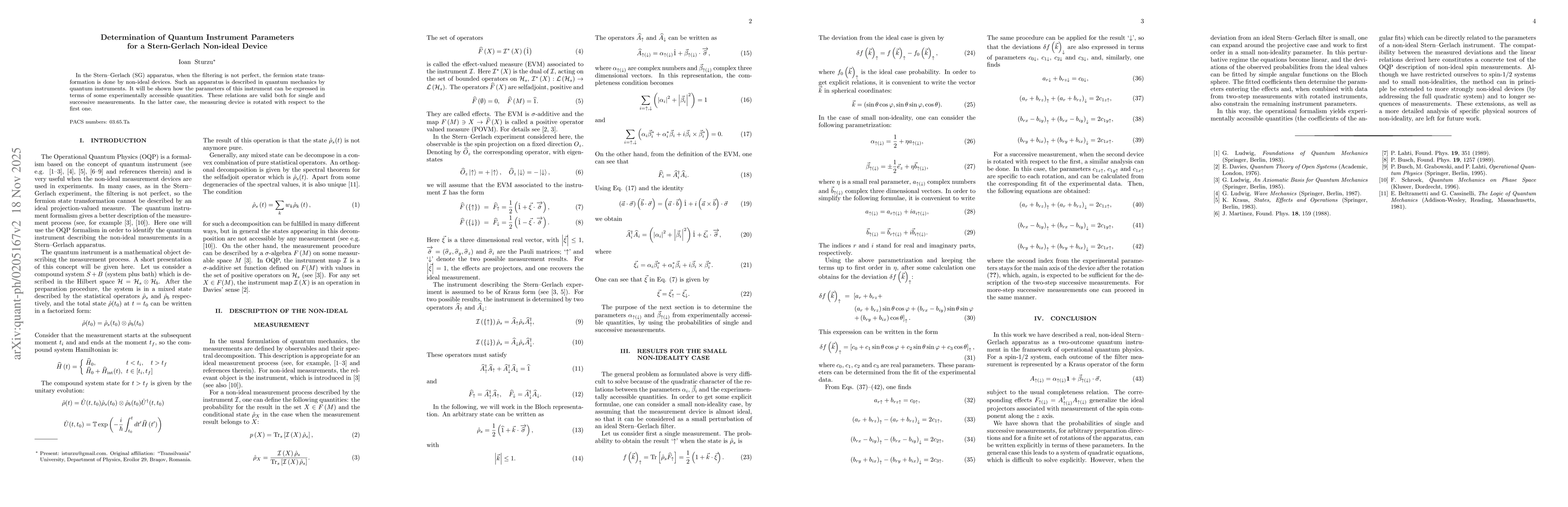 Thumbnail for Determination of Quantum Instrument Parameters for a Stern-Gerlach Non-ideal Device