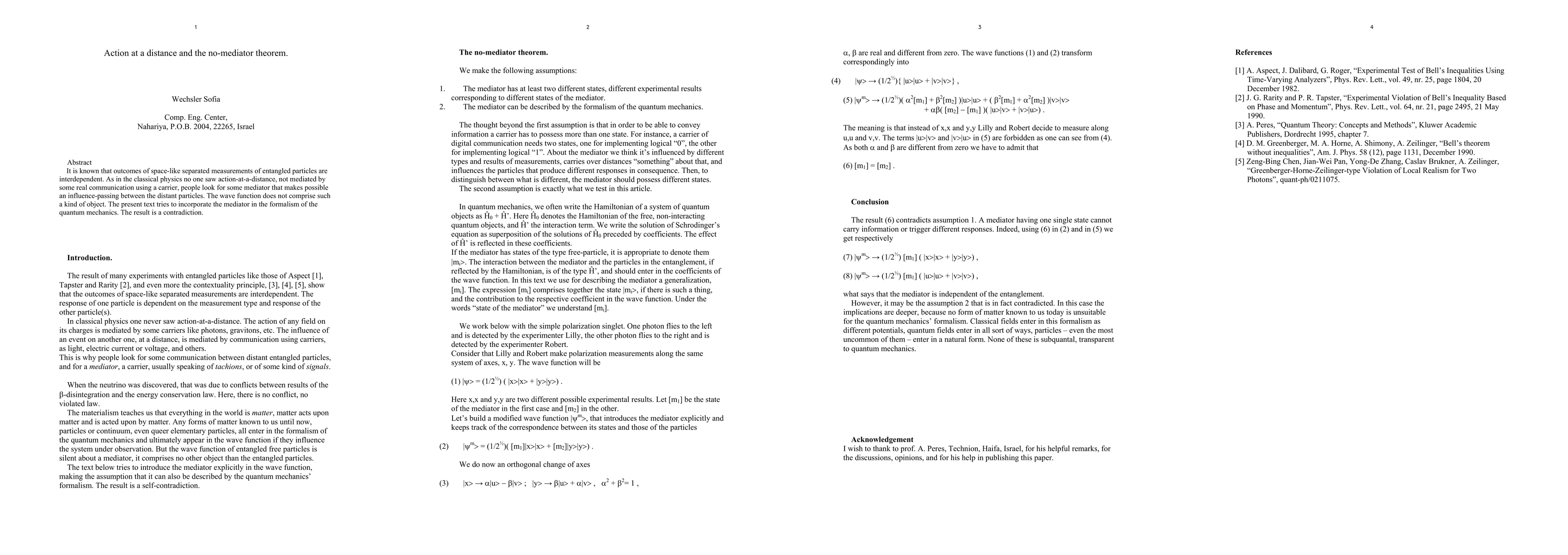 Thumbnail for Action at a distance and the no-mediator theorem