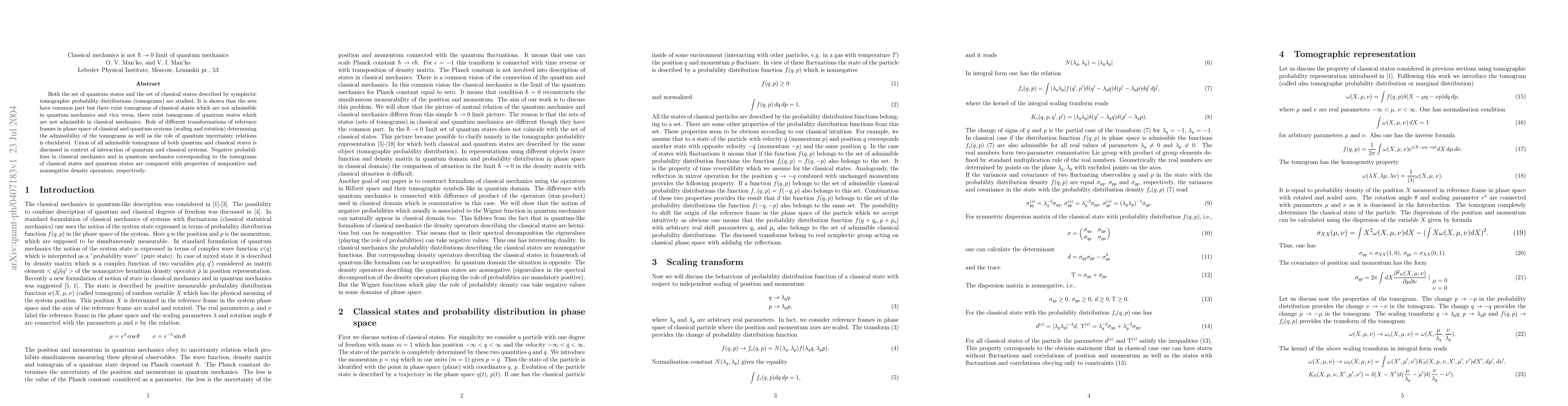 Thumbnail for Classical mechanics is not h=0 limit of quantum mechanics