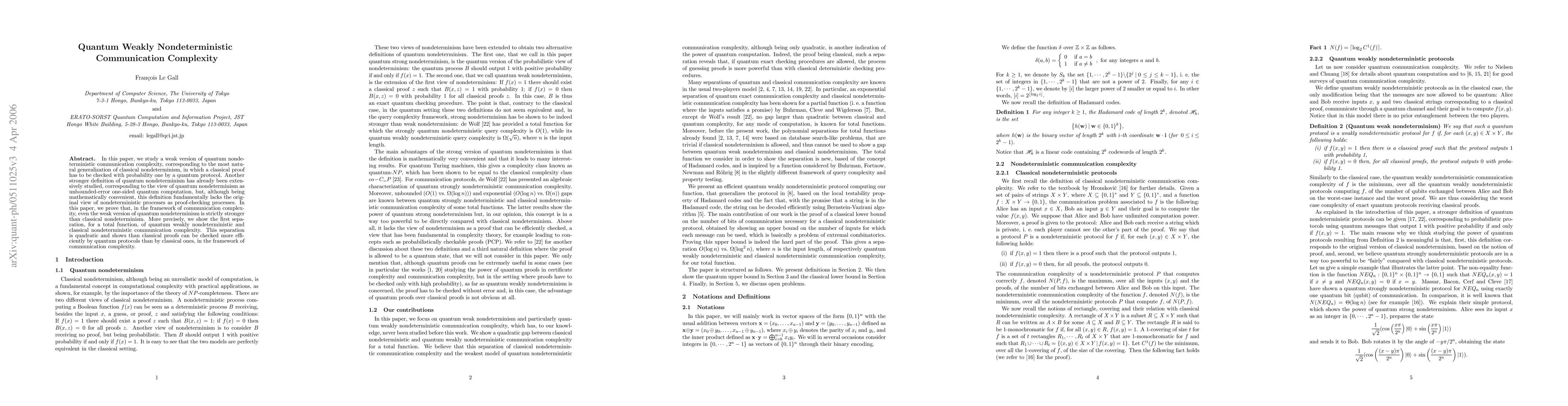 Thumbnail for Quantum Weakly Nondeterministic Communication Complexity