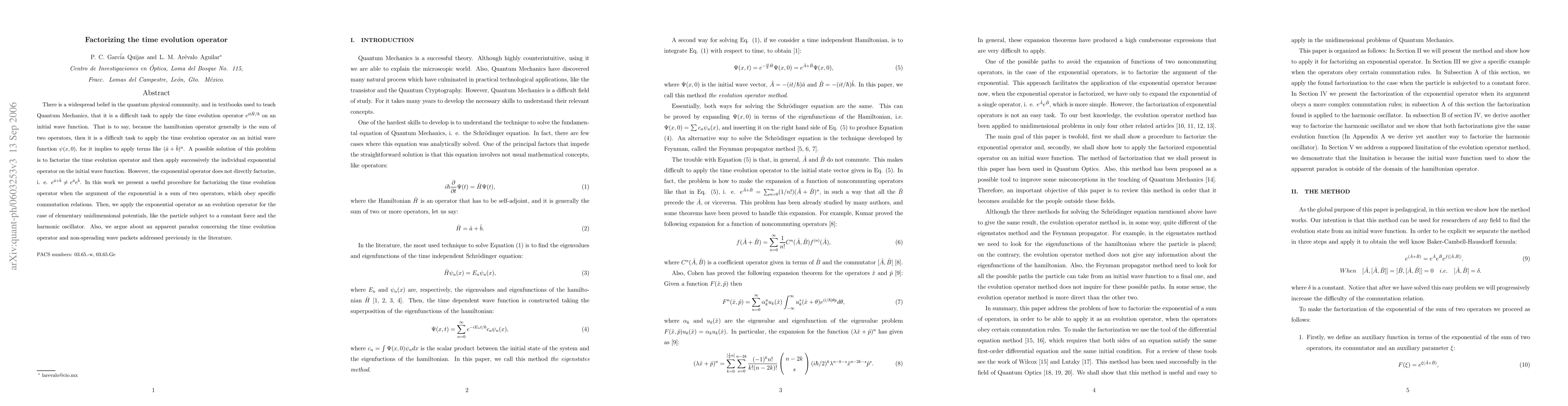 Thumbnail for Factorizing the time evolution operator