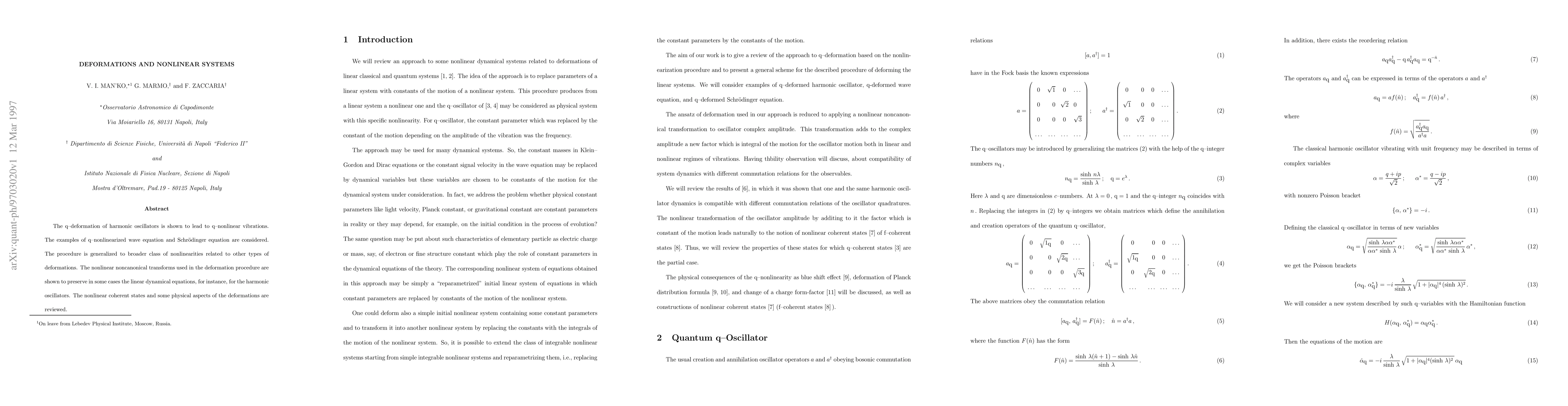 Thumbnail for Deformations and Nonlinear Systems