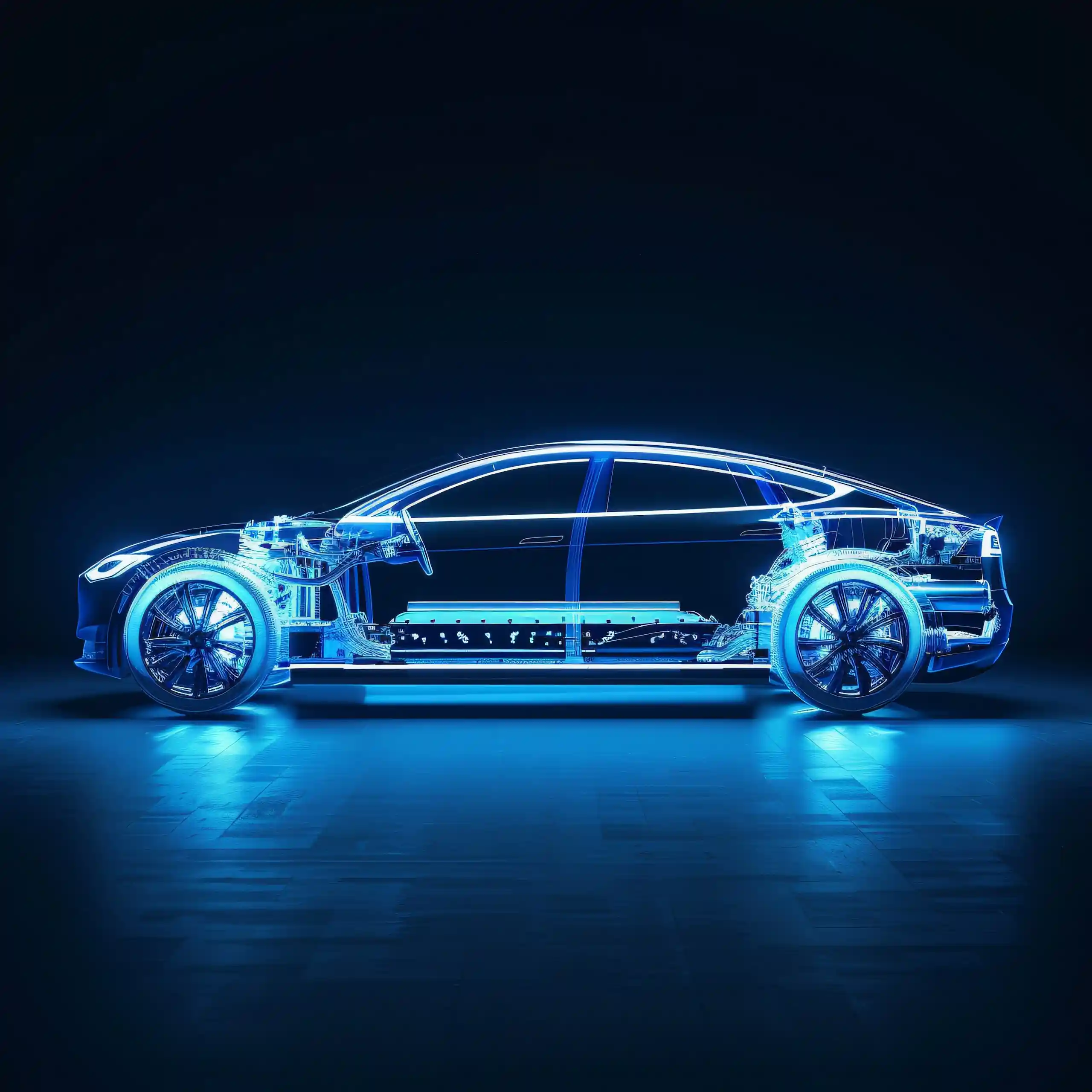 Elektro-Auto abstrakt dargestellt.