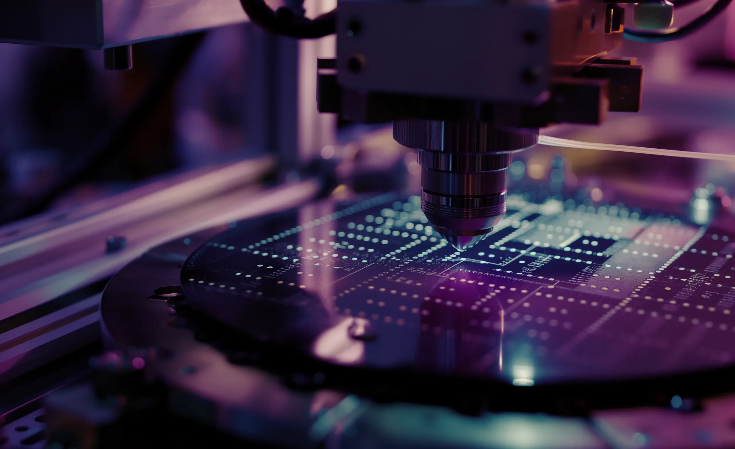 Präzise Chipfertigung Extreme Ultraviolet Lithografie (EUV) im AI-Chip-Herstellungsprozess.