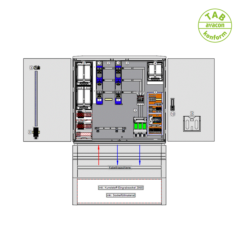 ELSTA Wandlerschrank für Erzeugungsanlagen bis 135 kVA (Überschusseinspeisung)
