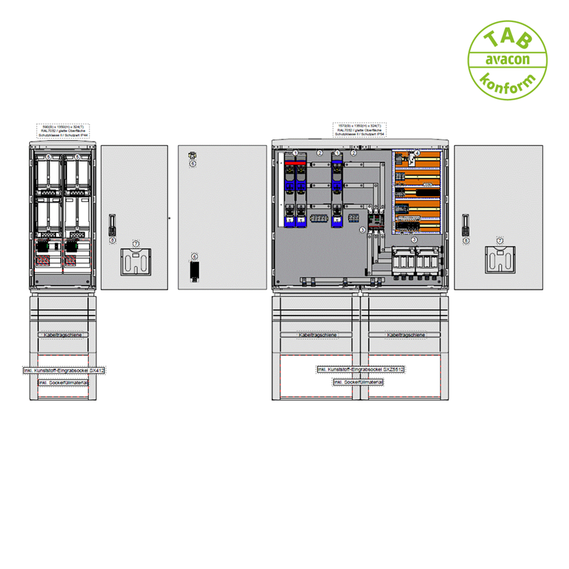 ELSTA Wandlerschrank für Erzeugungsanlagen bis 300 kVA (Überschusseinspeisung) ELSTA Wandlerschrank für Erzeugungsanlagen bis 300 kVA (Überschusseinspeisung)