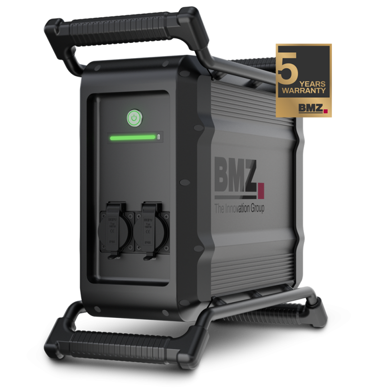 Mobiler Stromspeicher BMZ Power2Go optional mit Solarpanel 200 Watt ­oder ­­400 Watt