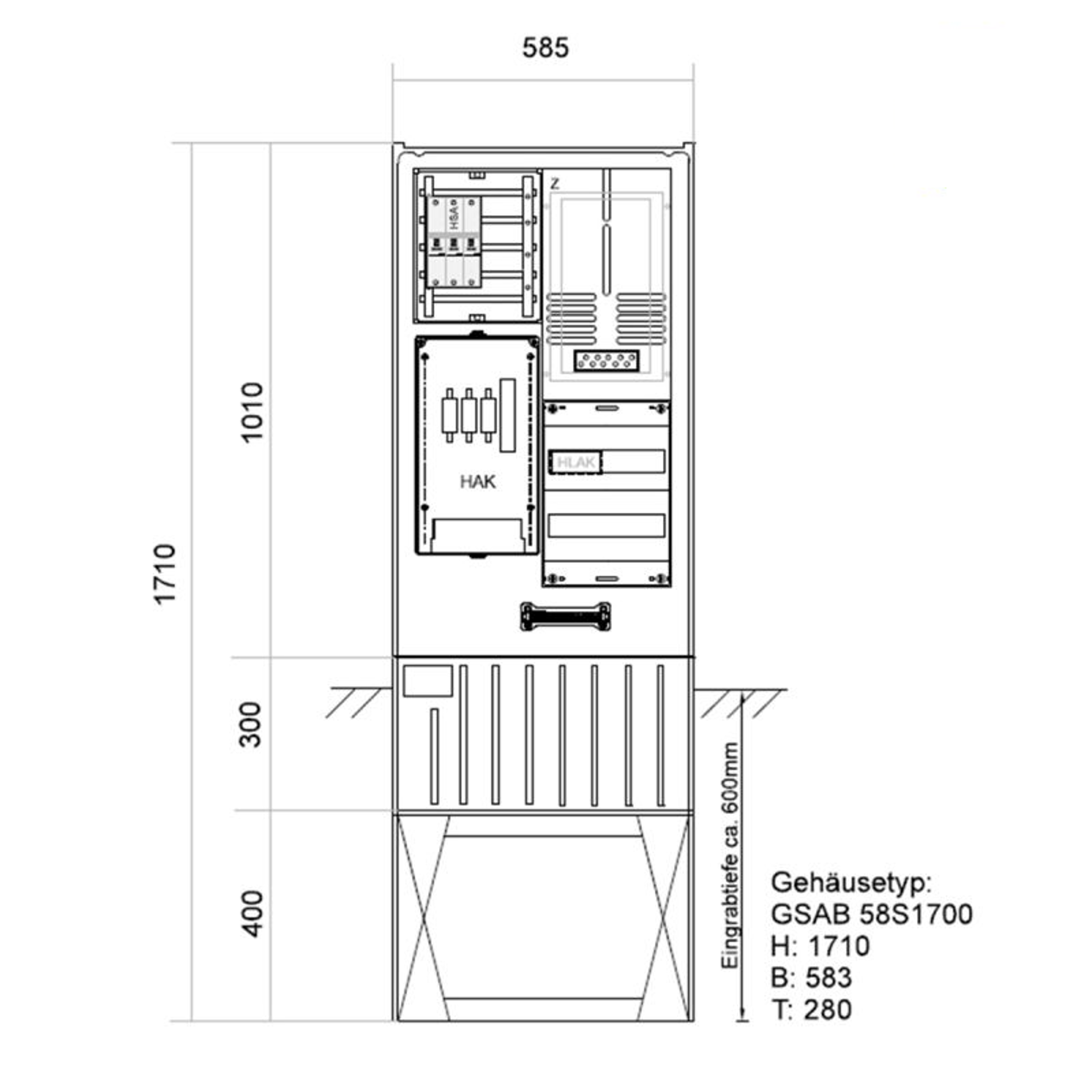 GSAB ZAS Bezug 1 Zähler bis 80 A