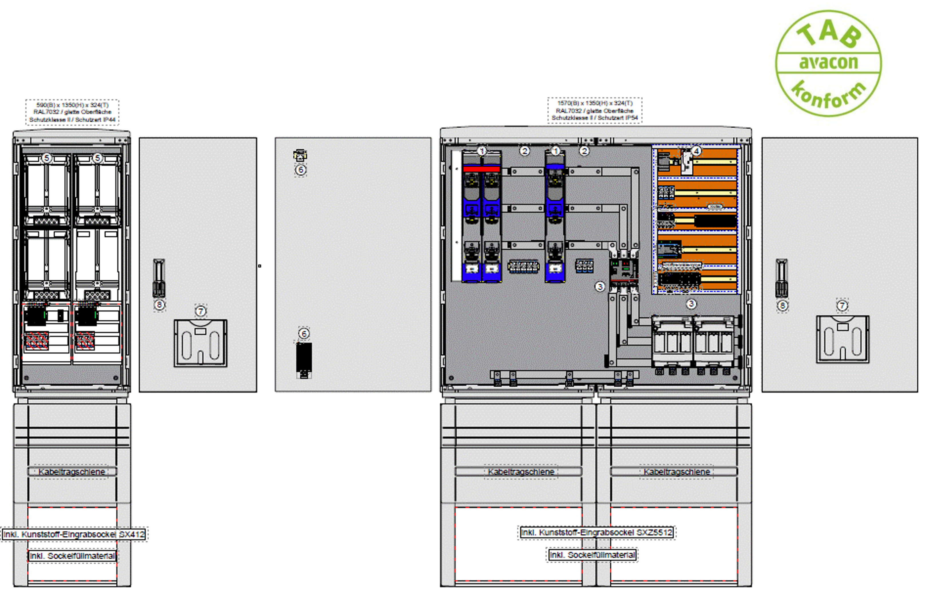ELSTA Wandlerschrank für Erzeugungsanlagen bis 300 kVA (Überschusseinspeisung)