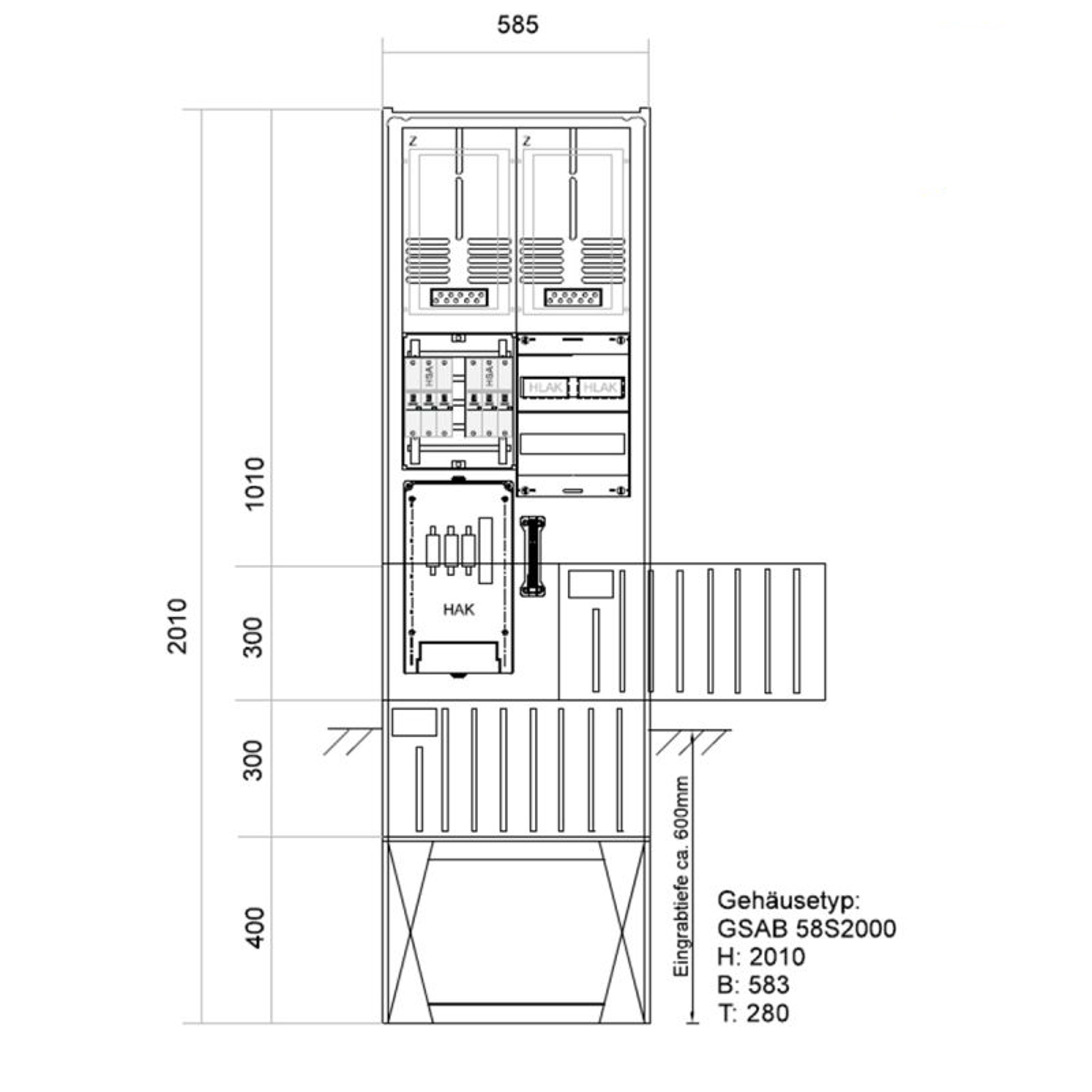 GSAB ZAS Bezug 2 Zähler bis jeweils 50 A