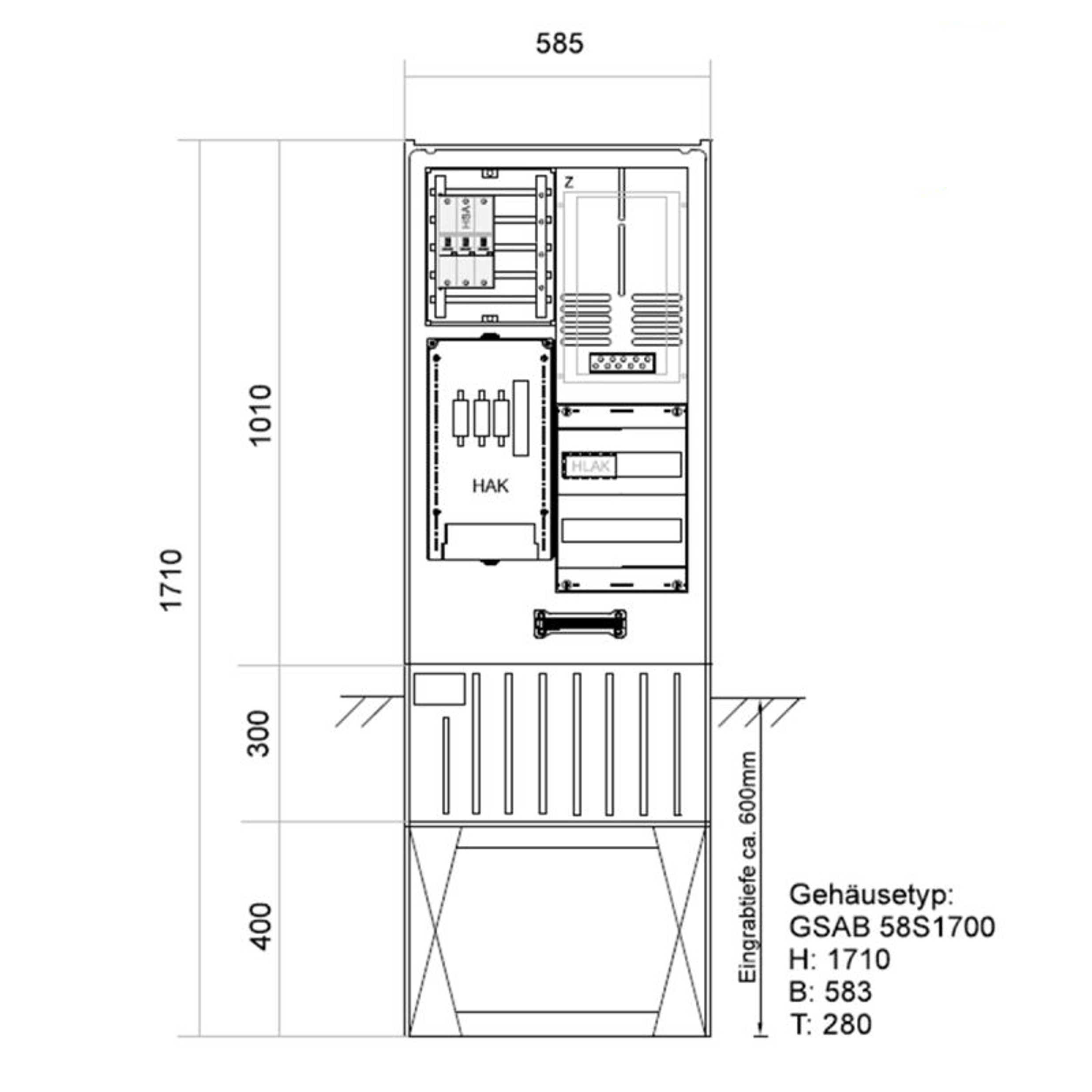 GSAB ZAS Bezug 1 Zähler bis 63 A