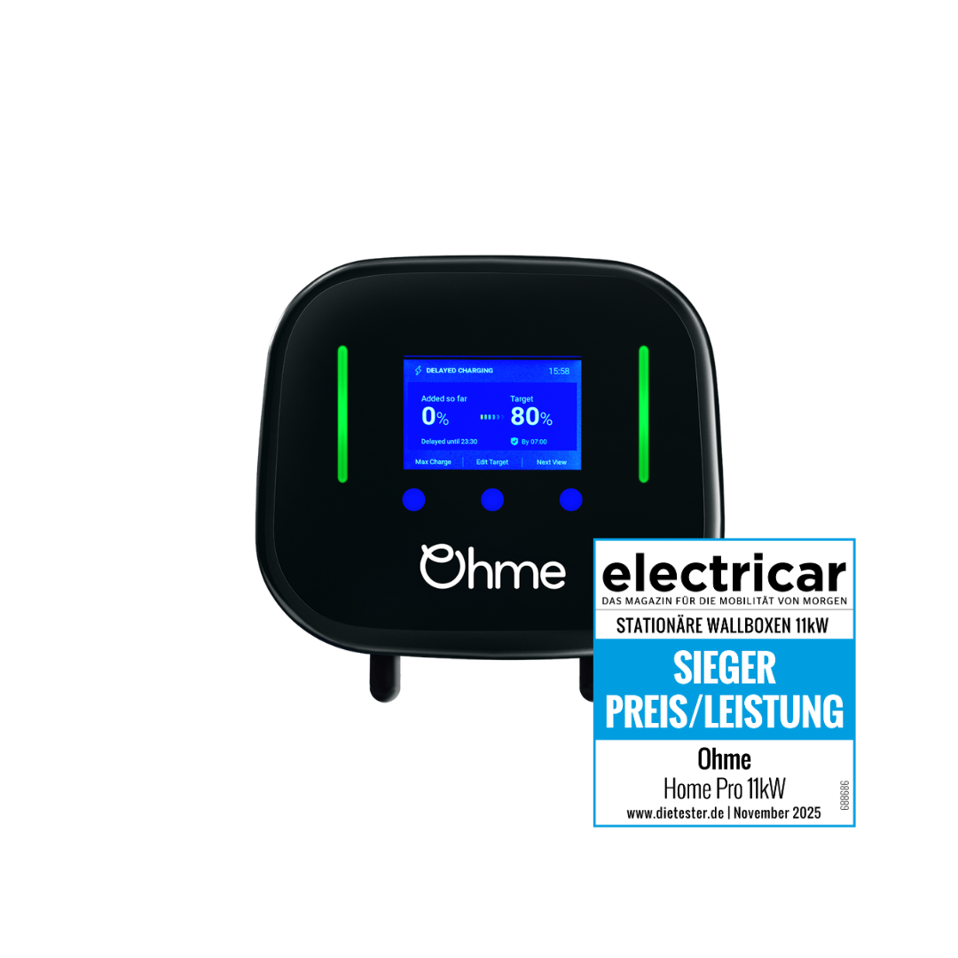 Ohme Home Pro MID Wallbox mit Typ 2-Ladekabel (bis 11 kW)