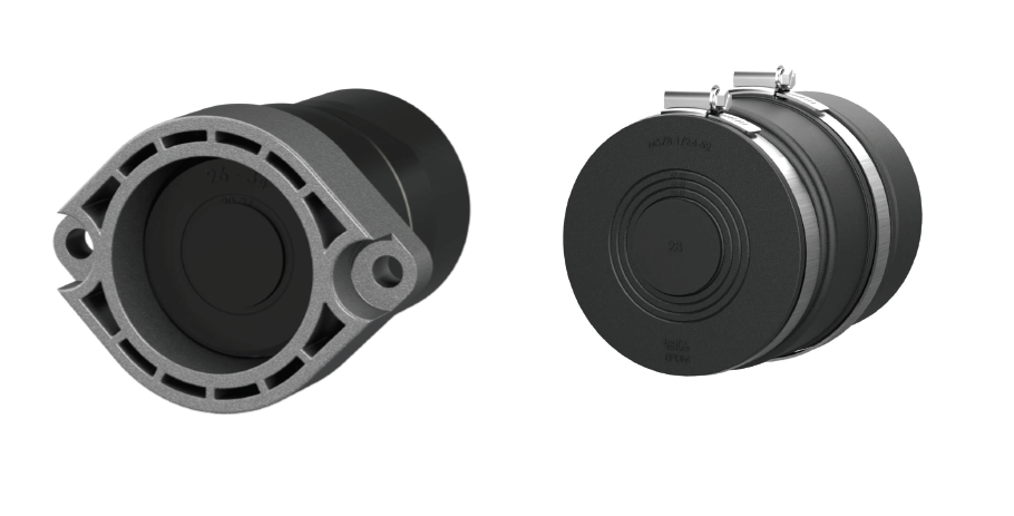 Spartendichtelement mit Abschlussstopfen für Strom