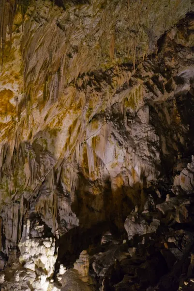 Postojna Höhle in Slowenien, eine magische Unterwelt mit Stalaktiten und Stalagmiten.