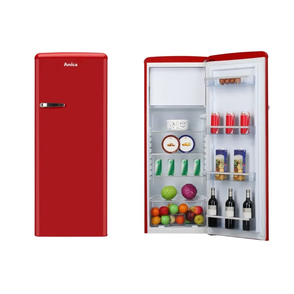 Amica KSR 364 150 R retro hladnjak 218 L – crveni, 144 cm
