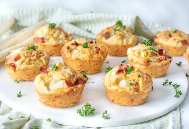 recept asperge muffins met ham en kaas