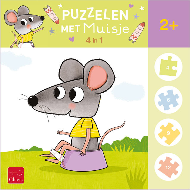 Omslag van Puzzelen met muisje. 4-in-1-puzzel