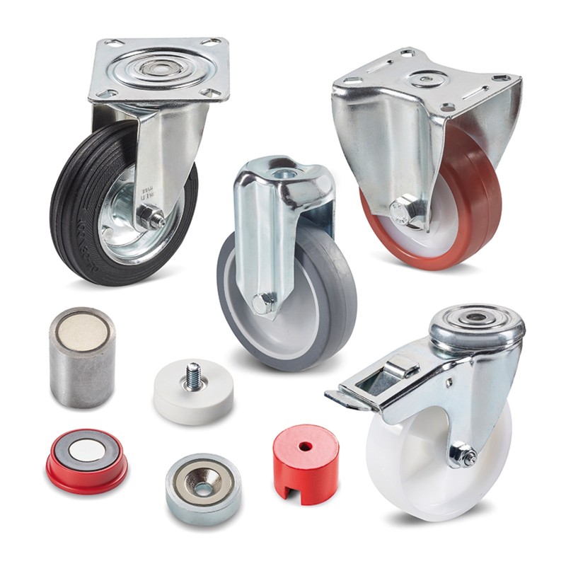 Mechanical components: wheels and magnets