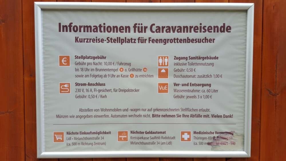 Stellplatz an den Feengrotten — Bobilplass in Saalfeld/Saale