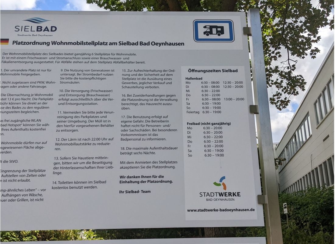 Stellplatz am Sielbad — Camperplaats in Kreis Minden-Lübbecke