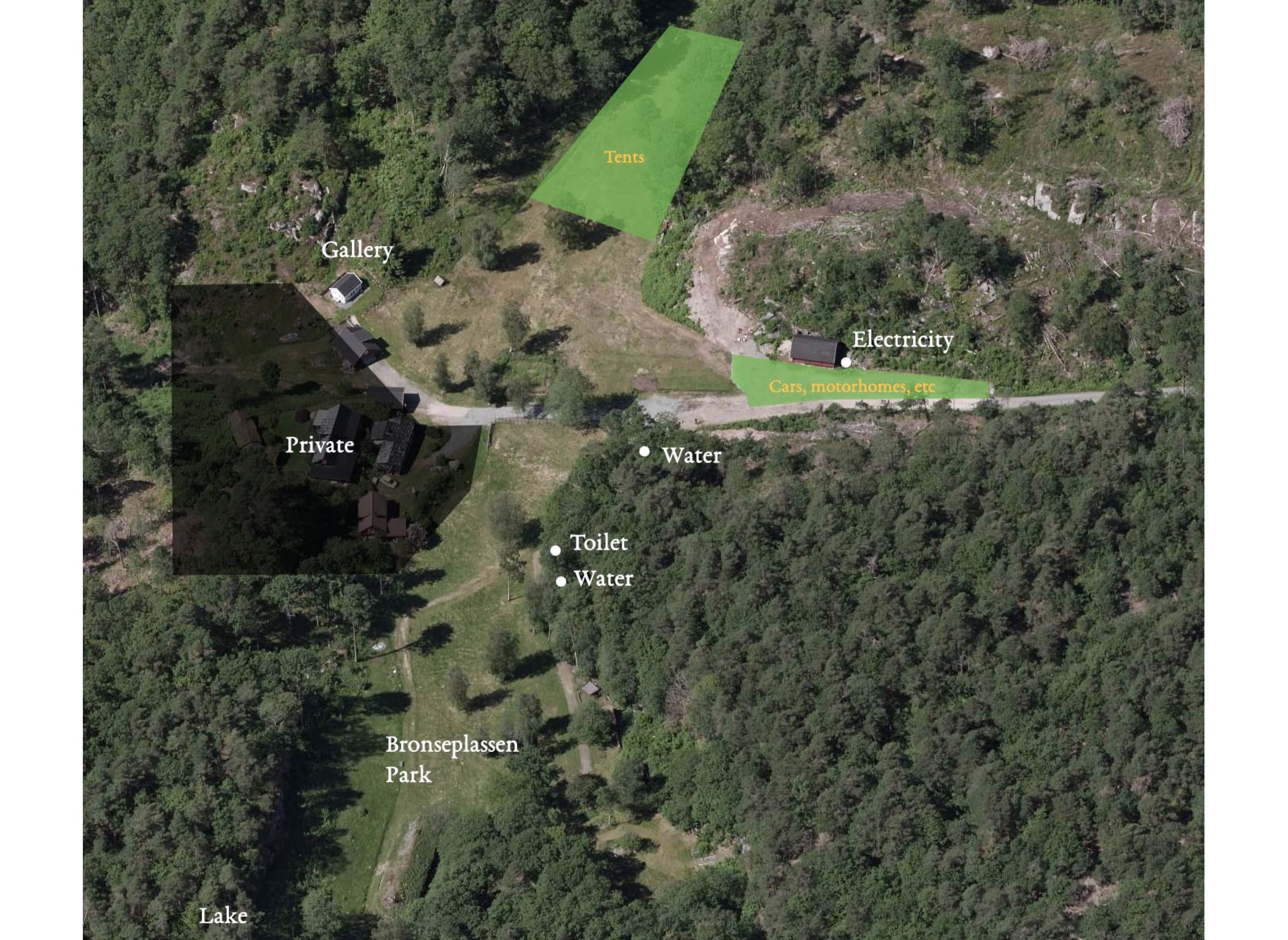 Bronseplassen — Aire camping car in Høvåg