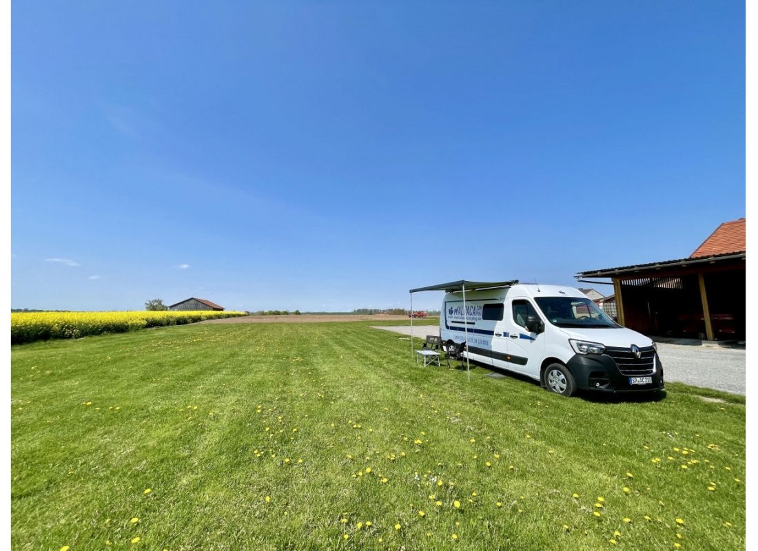 Lagerfeuer und Grillen auf der grünen Wiese — Ställplats in Borgentreich