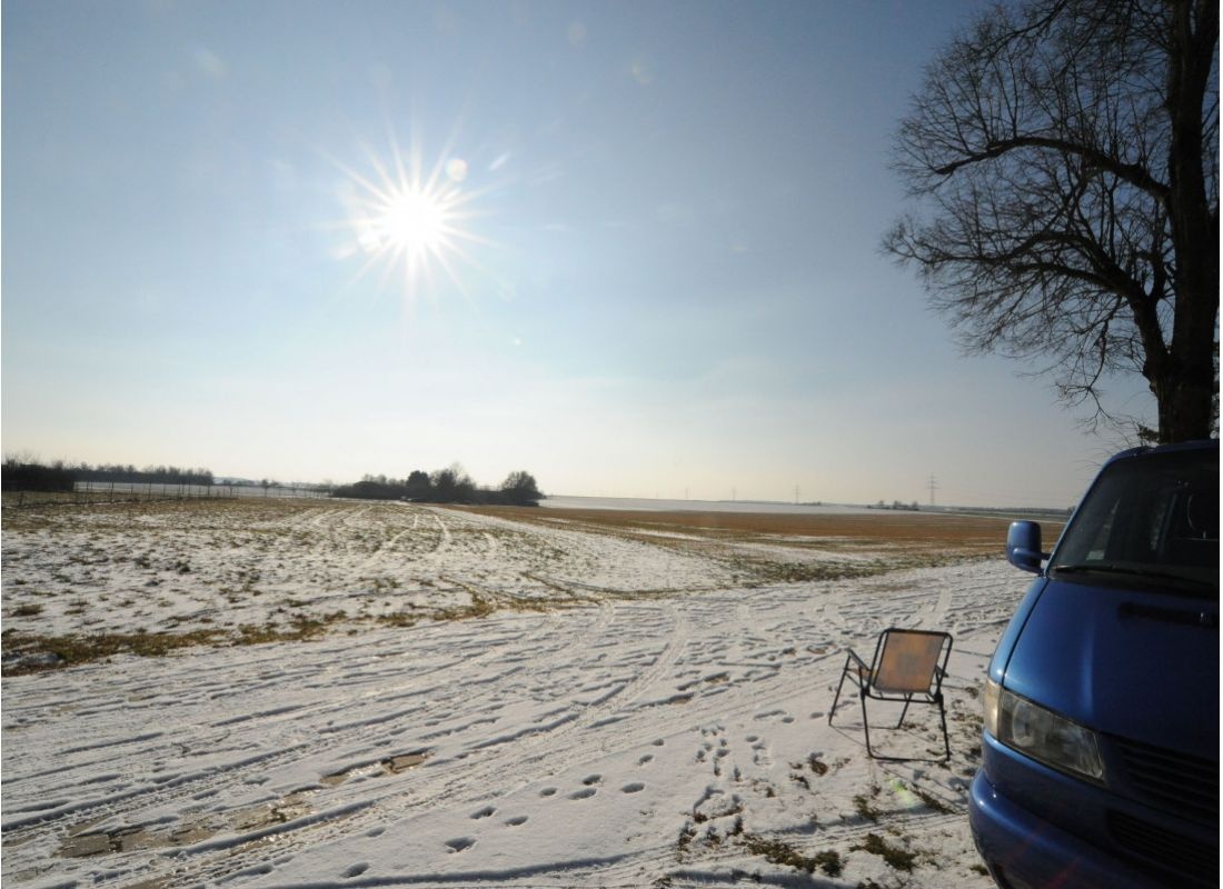 Sonnenaufgang am Hochbehälter — Camperplads in Nennslingen