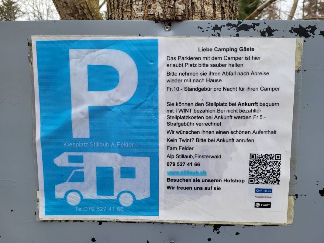 Kiesplatz Stilaub — Campervan Site in Entlebuch