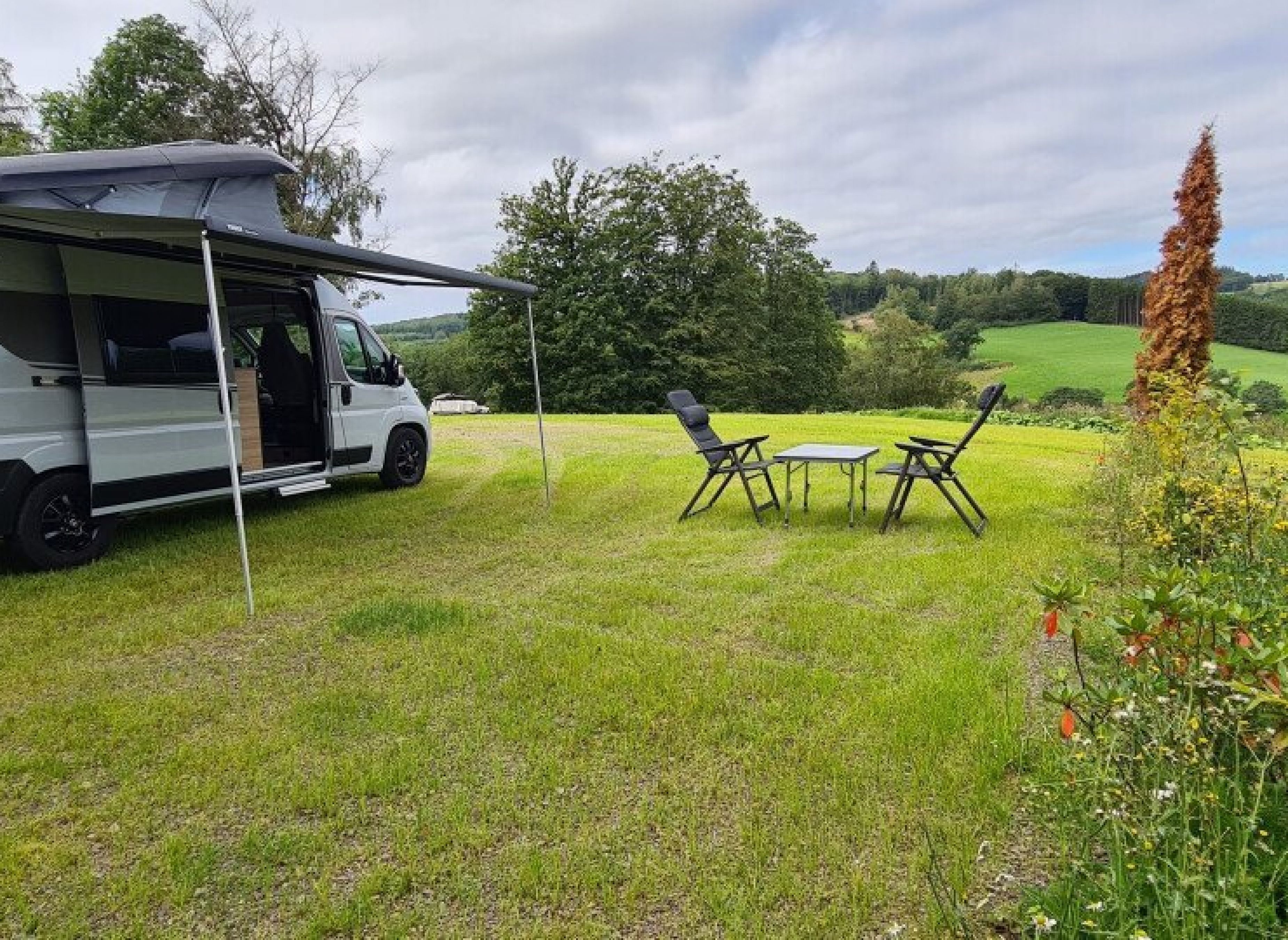 Relaxen in gemütlicher Atmosphäre mit Eseln, Schafen und Pferden, am "Sauerland Höhenflug " — Camperplaats in Finnentrop