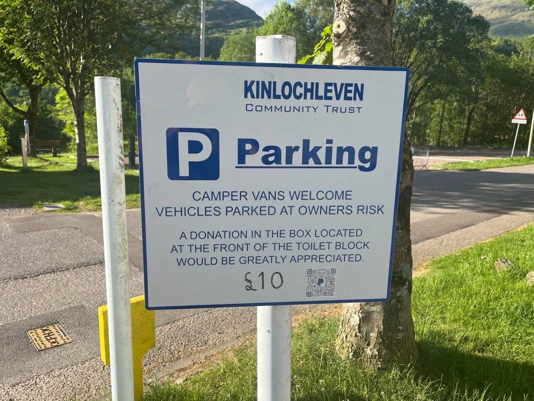 Parkplatz Kinlochleven — Aire camping car in Kinlochleven