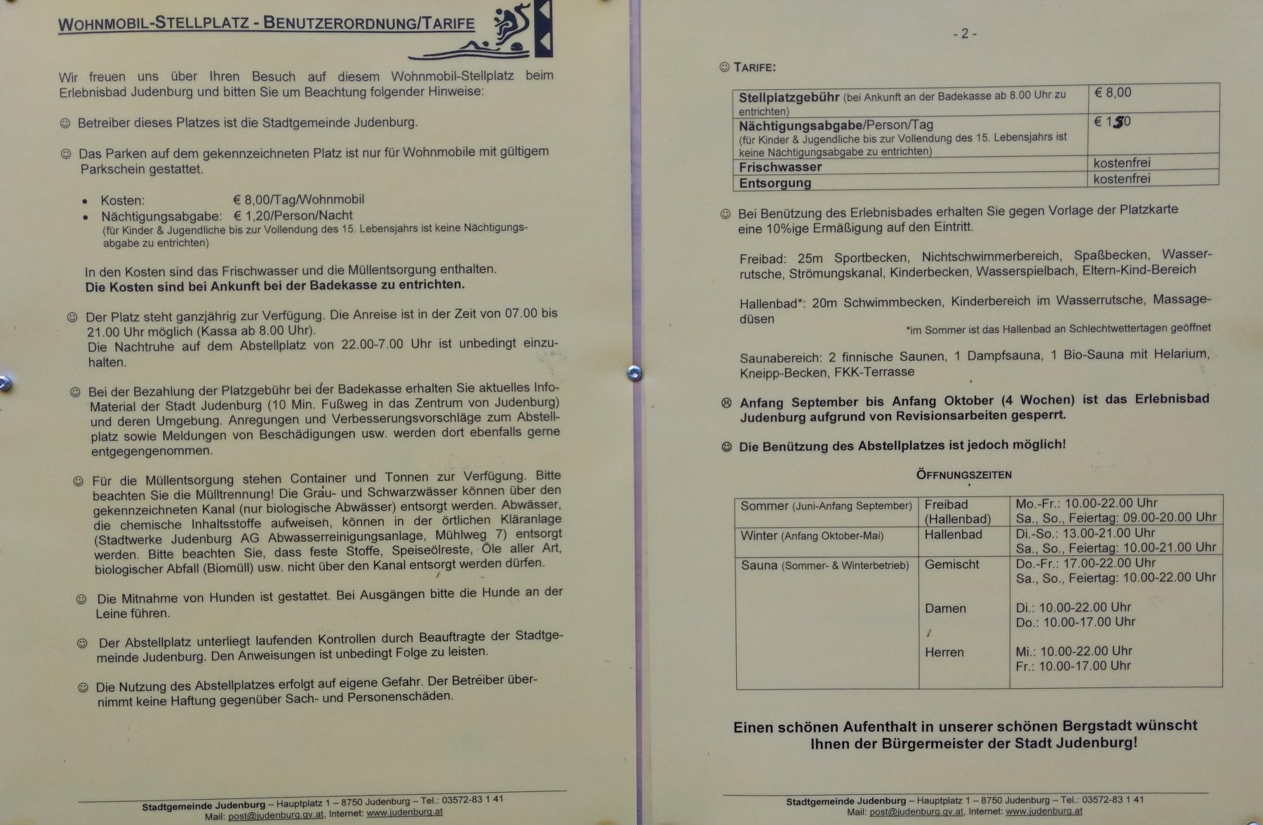 Stellplatz Judenburg — Sítio para autocaravanas in  Judenburg