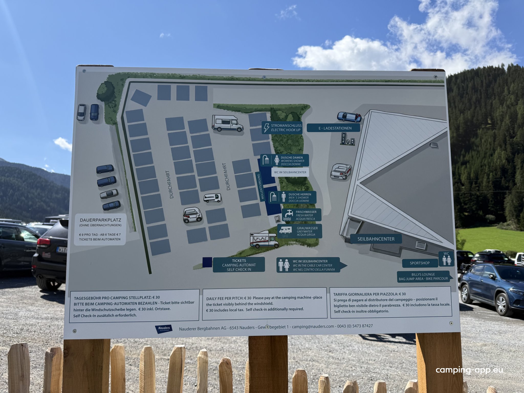Stellplatz Talstation Bergkastellbahn — Bobilplass in Nauders