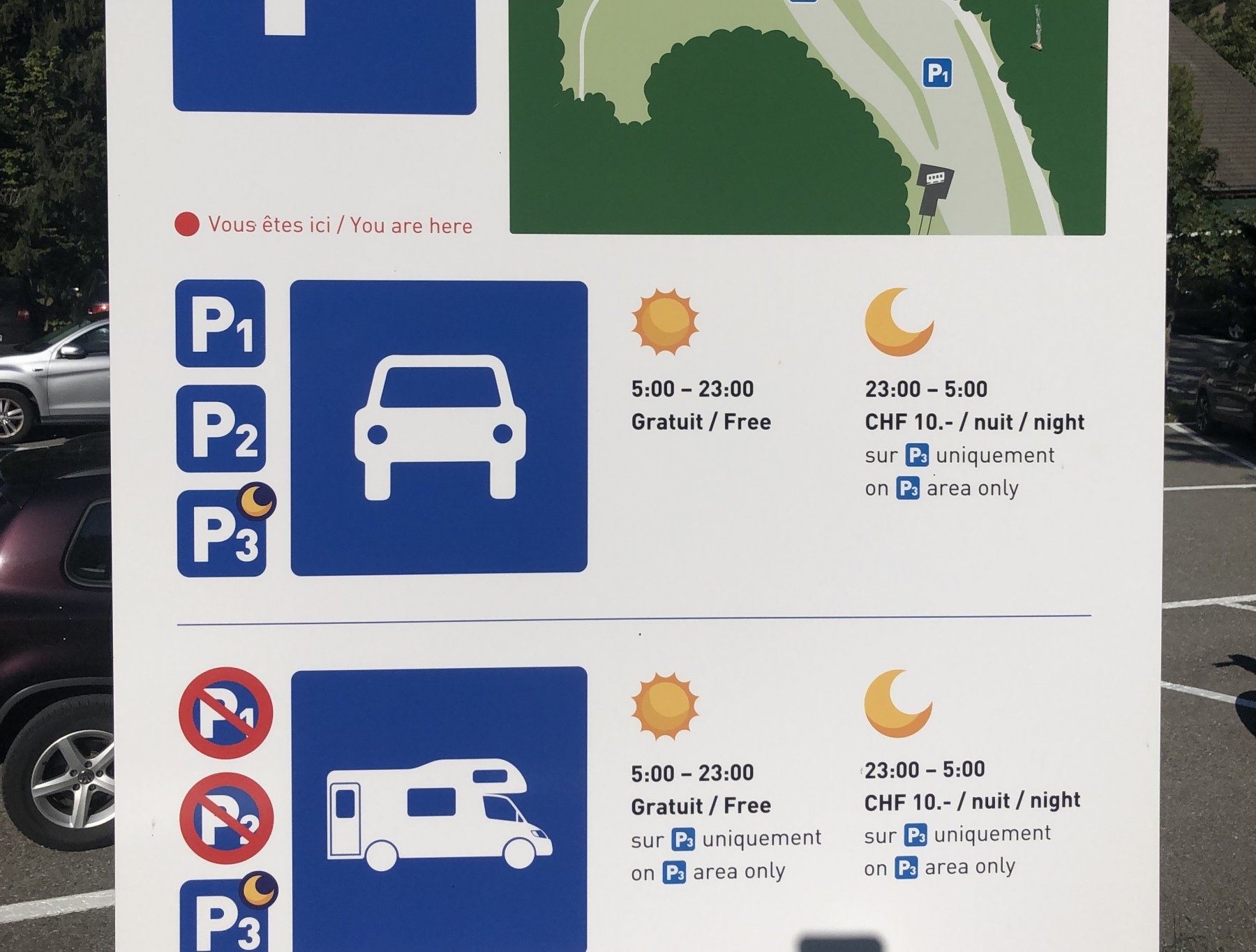 Stellplatz Moléson-sur-Gruyères — Camperplaats in Gruyères