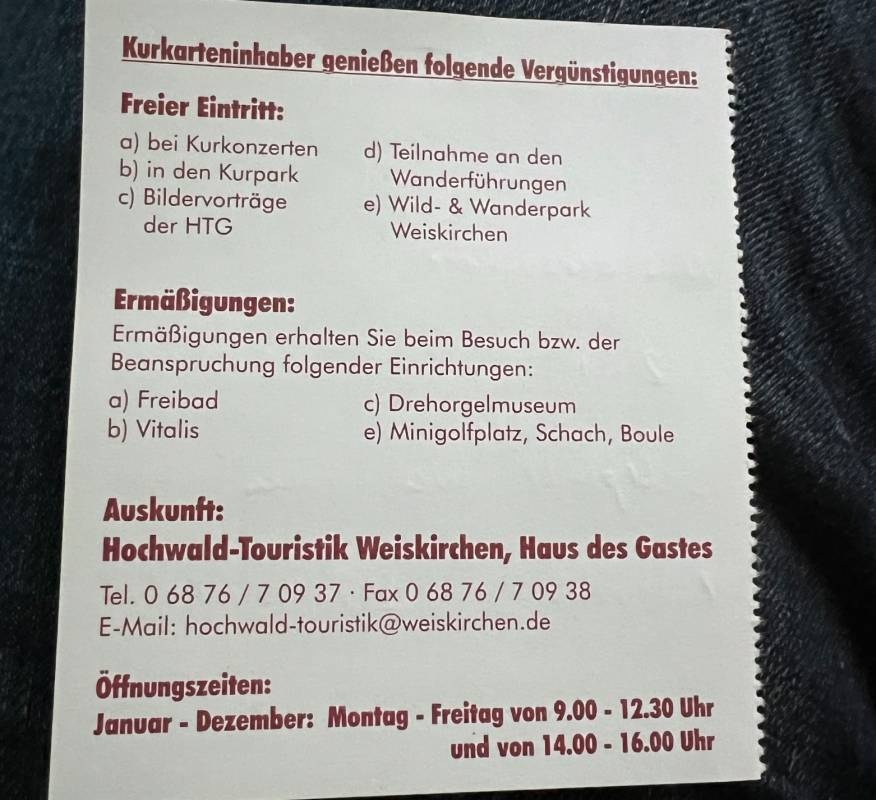Stellplatz Weiskirchen — Bobilplass in Weiskirchen