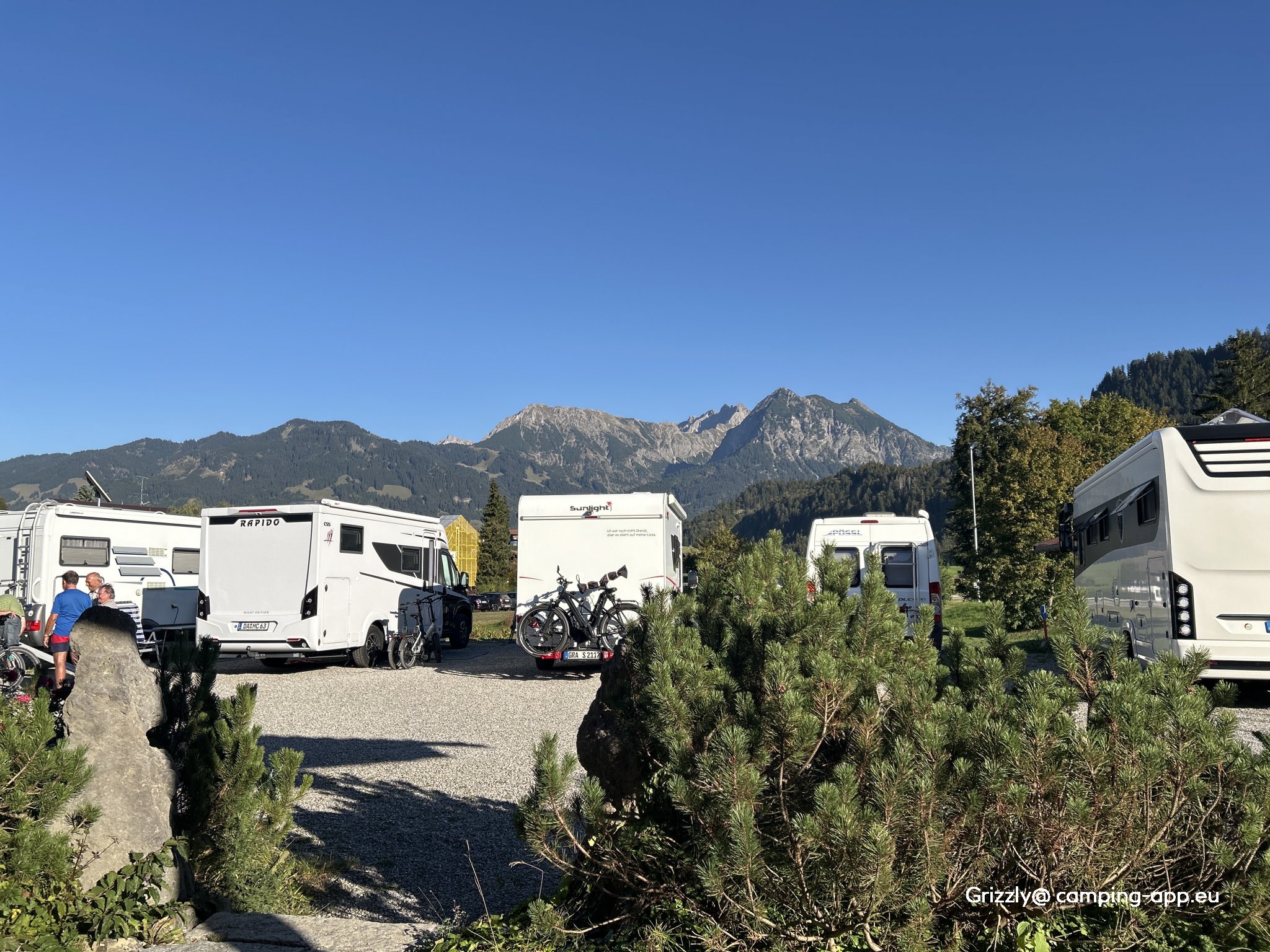 Stellplatz Rieder Wiesn Obermaiselstein — Sítio para autocaravanas in Obermaiselstein