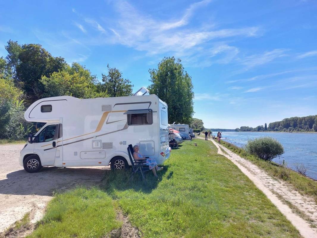 Parkplatz am Rheinufer — Estacionamento público in Au am Rhein