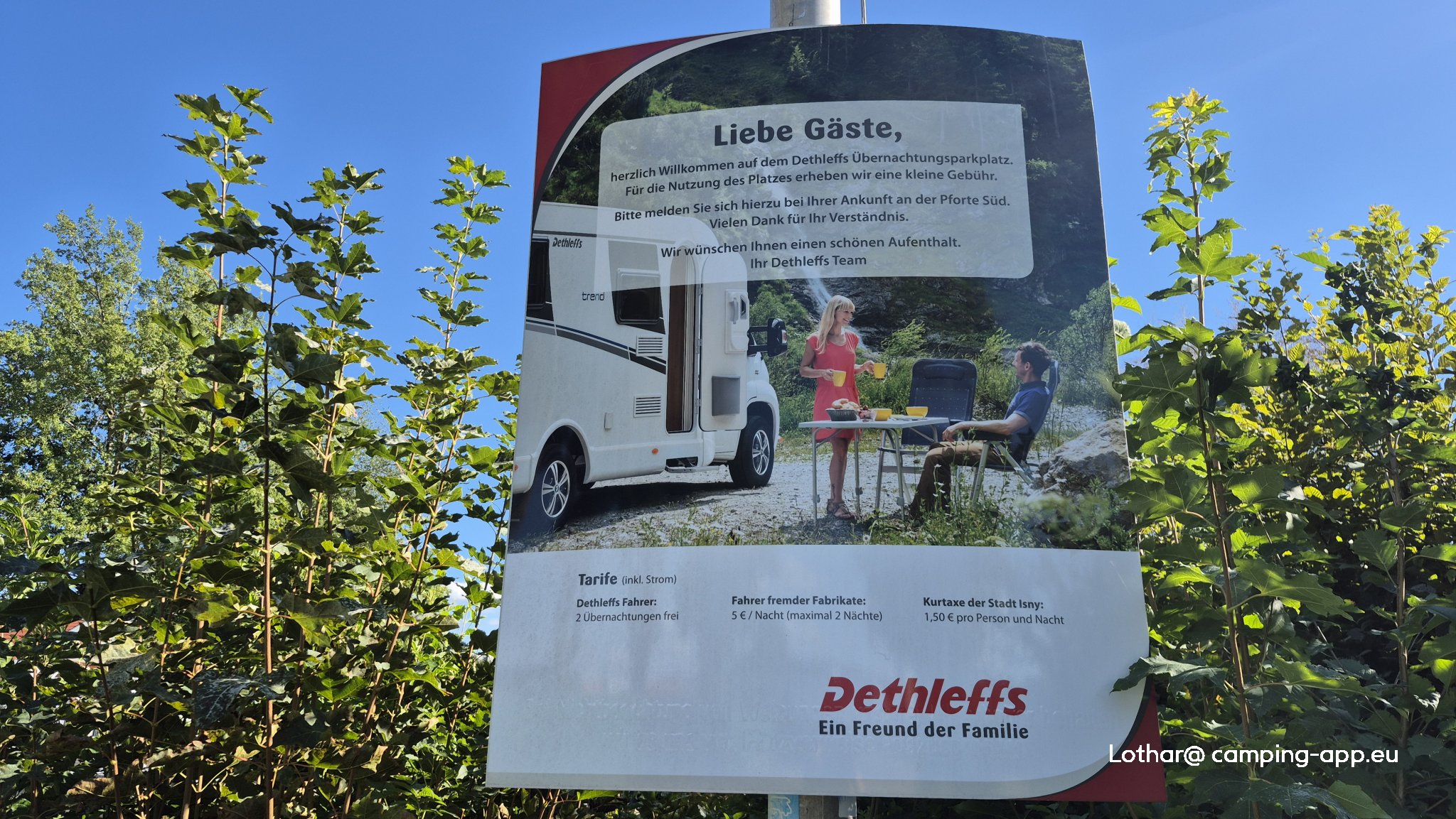 Stellplatz am Dethleffs-Werk Isny im Allgäu — Zdjęcie 2