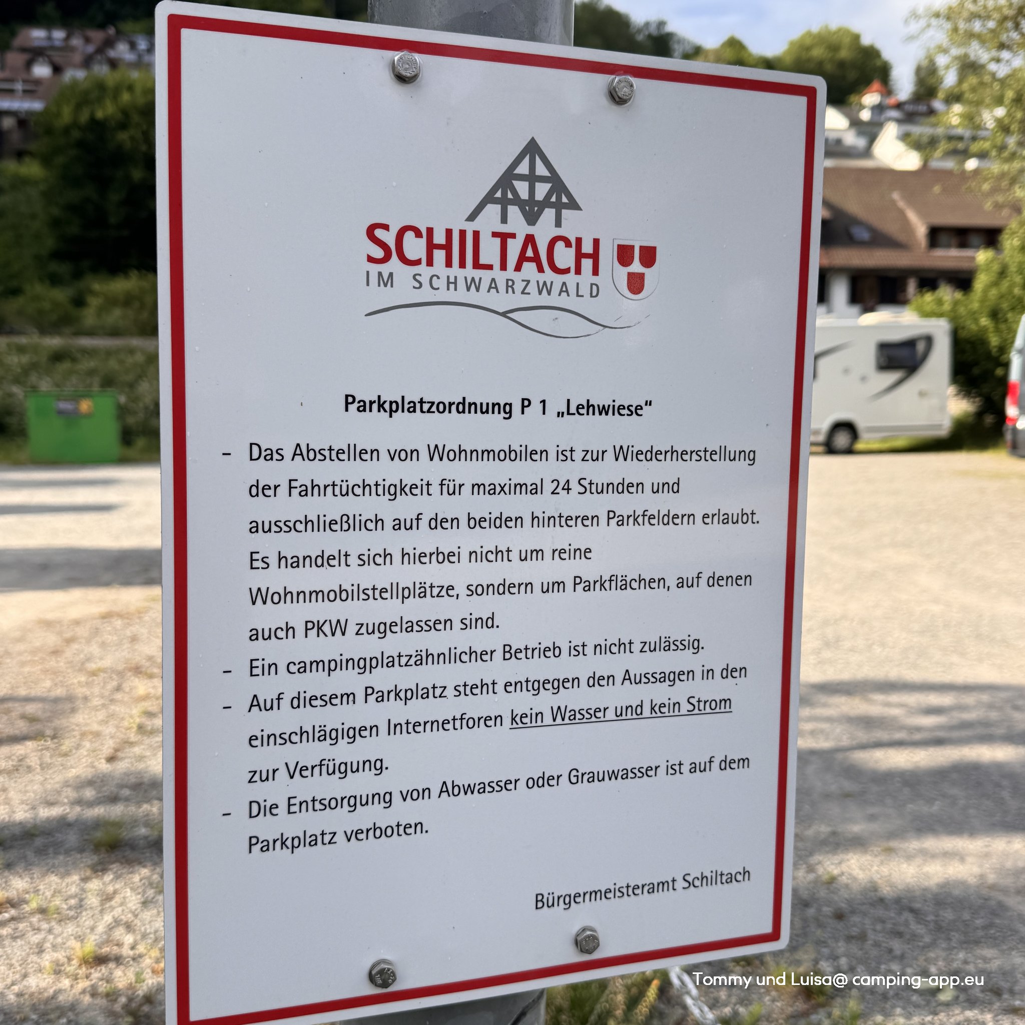 Übernachtungsparkplatz Schiltach — Foto 2