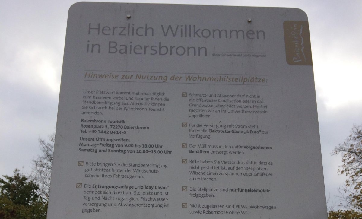 Stellplatz Baiersbronn — Sítio para autocaravanas in Baiersbronn