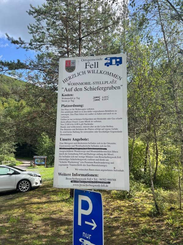 Stellplatz am Besucherbergwerk Fell